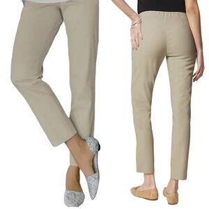 J. Jill Cigarette Pant Cashew Classic Pull On Slim Ankle Length Rayon Blend